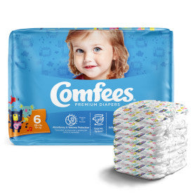 Comfees Baby Diapers - Size 6, 4 bags of 23, CMF-6