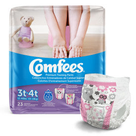 Comfees Girl Training Pants - Size 3, 6 bags of 23, CMF-G3