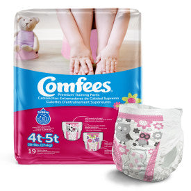 Comfees Girl Training Pants - Size 4, 6 bags of 19, CMF-G4