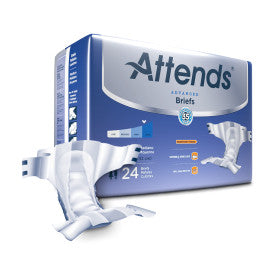 Attends Advanced Briefs, MEDIUM - Waist Size 32" - 44", 4 bags of 24, DDC20