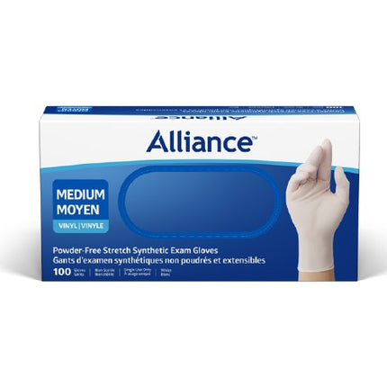 Medline Alliance™ Powder-Free Synthetic Exam Glove, White, 100/box, 10 boxes/case