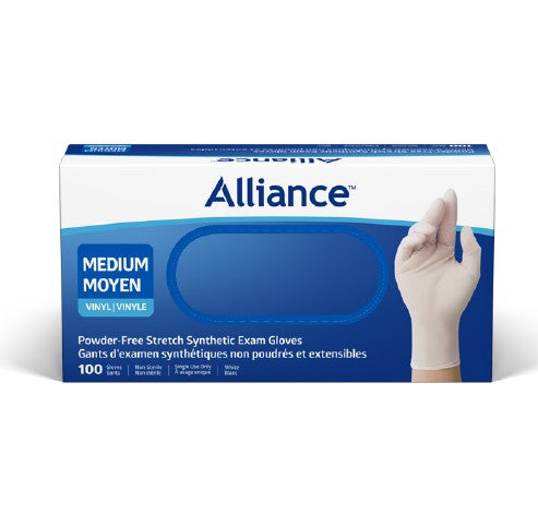 Medline Alliance™ Powder-Free Synthetic Exam Glove, White, 100/box, 10 boxes/case