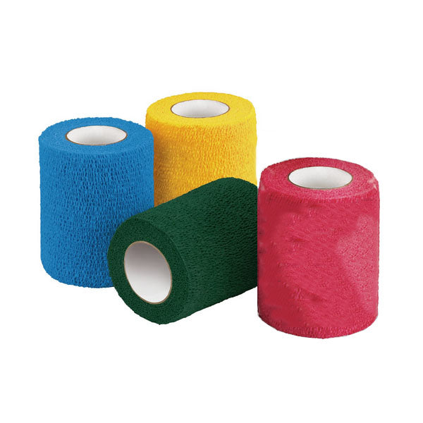 Cardinal Health Self-Adherent Cohesive Bandage, Assorted Colour Pack, Latex-Free, 4" x 5yd, 12 each/box, CAH45LFCP