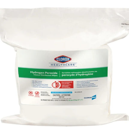 Clorox Canada Clorox Healthcare® Hydrogen Peroxide Cleaner Disinfecting Wipes, 185-count bucket refill, 12" x 11", 2 each/case, CL01459 / 01459