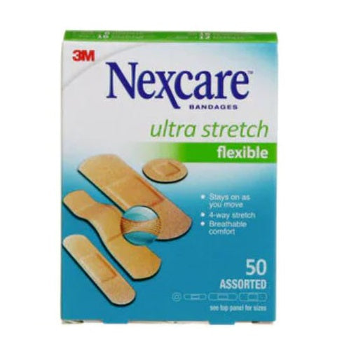 Nexcare™ Ultra Stretch Bandages, Assorted Sizes 50 each/pack, 12 pack/case CS201-CA