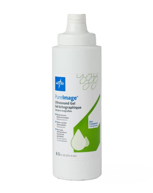 Medline PureImage Ultrasound Gel, Nonsterile, Clear, 8.5 oz. Squeeze Bottle with Flip-Top Cap,12/Case, CTR001305