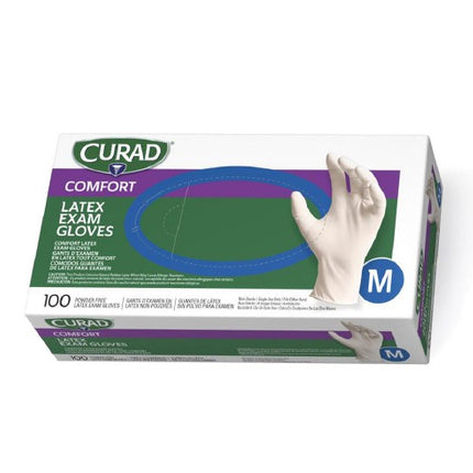 Medline CURAD® Powder-Free Latex Exam Glove, Beige