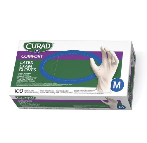 Medline CURAD® Powder-Free Latex Exam Glove, Beige