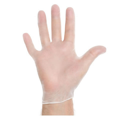 O&M Halyard Canada ULC Exam Glove, Synthetic Vinyl, Clear, 100 each/box, 10 box/case
