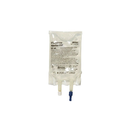 Baxter 5% Dextrose Injection Solution, Quad Pack, 50mL, 96 each/case, JB0081P