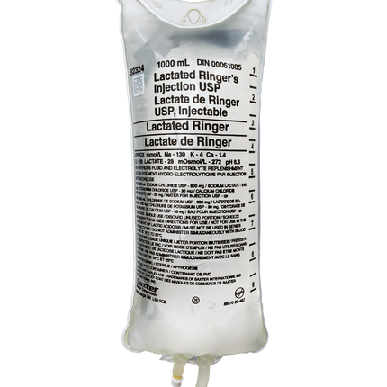 Baxter Lactated Ringer’s Injection Solution, 1000mL, 12 each/case, JB2324
