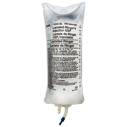 Baxter Lactated Ringer’s Injection Solution, 1000mL 12 each/case JB2324