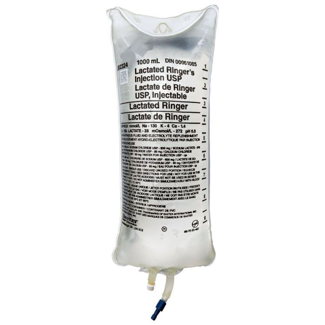 Baxter Lactated Ringer’s Injection Solution, 1000mL 12 each/case JB2324