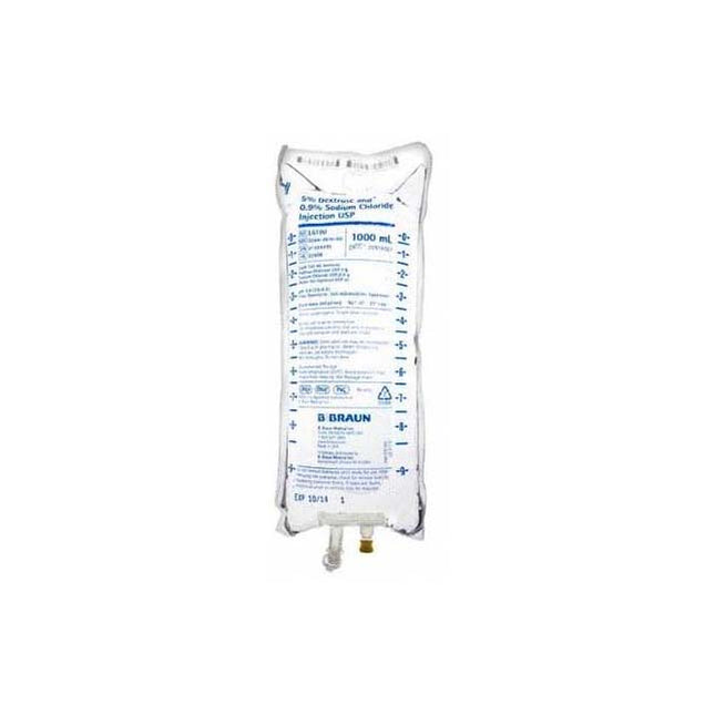 B. Braun 5% Dextrose and 0.45% Sodium Chloride Injection USP, Adult/Pediatric, 1000mL, 12 each/case, L6120 / BBL6120