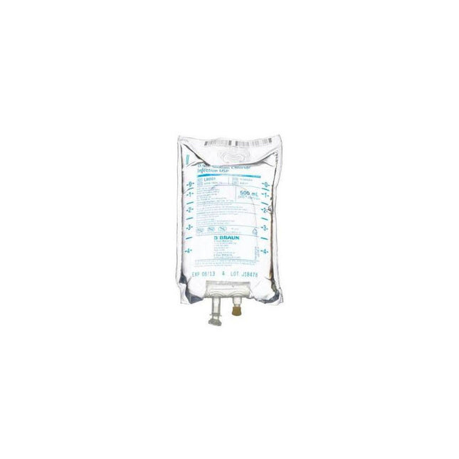 B. Braun 0.9% Sodium Chloride Injection USP, Adult/Pediatric, 500mL 24 each/case L8001