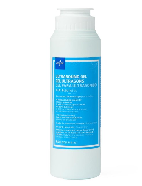 Medline PureImage Ultrasound Gel, Nonsterile, Blue, 8.5 oz. Squeeze Bottle with Flip-Top Cap, 12/Case, MDS092005