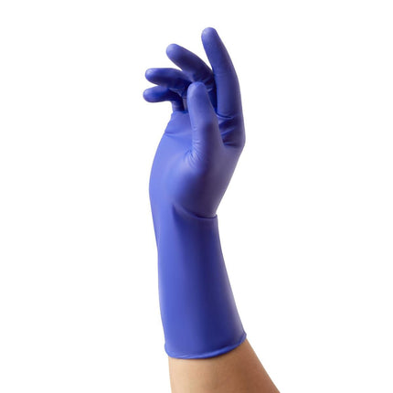 Medline VersaShield™ Powder-Free Nitrile Exam Glove, Extended Cuff, 12" (30.5 cm), Blue