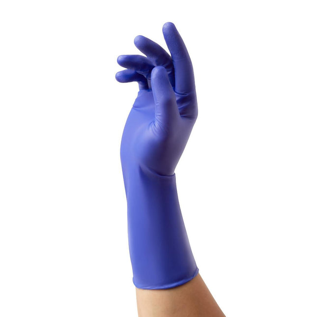 Medline VersaShield™ Powder-Free Nitrile Exam Glove, Extended Cuff, 12" (30.5 cm), Blue