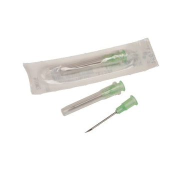 compare product Cardinal Health Monoject™ SoftPack Standard Hypodermic Needle, Polypropylene Hub - A Bevel, Lime, 19G x 1