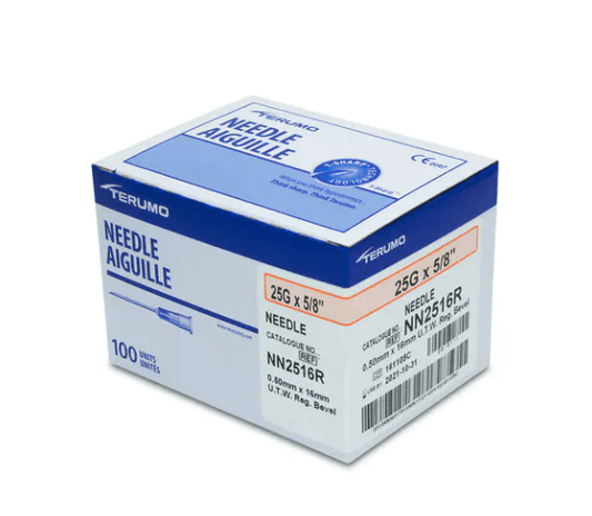 Terumo Hypodermic Needle, Thin Wall, L5/8" OD 25GA, 100 each/box, 10 box/case NN-2516R / NN2516R