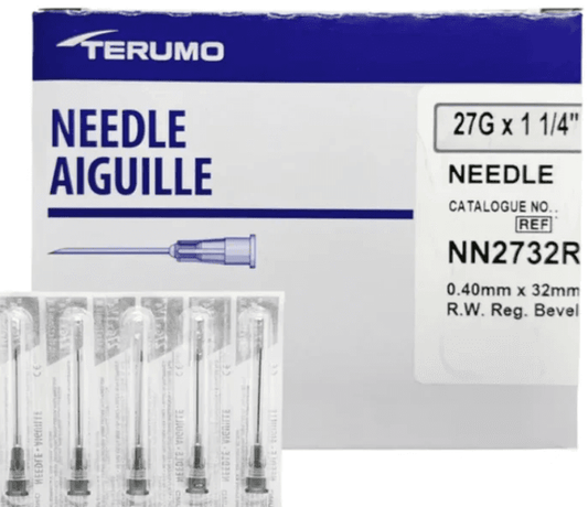 Terumo Hypodermic Needle, Regular Wall, L1-1/4" OD 27GA 100 each/box, 10 box/case NN-2732R / NN2732R