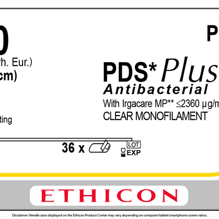J&J Ethicon PDS® Plus Antibacterial (polydioxanone) Suture PDP662H