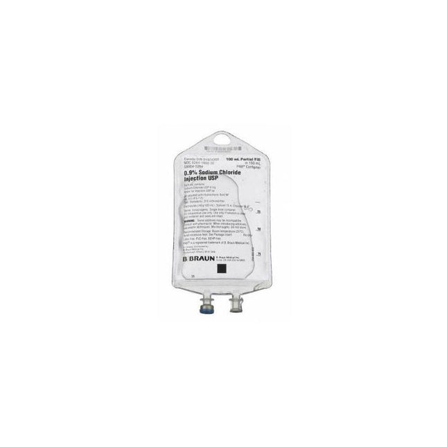 B. Braun 0.9% Sodium Chloride Injection USP, Adult/Pediatric, 100mL 64 each/case S8004-526400