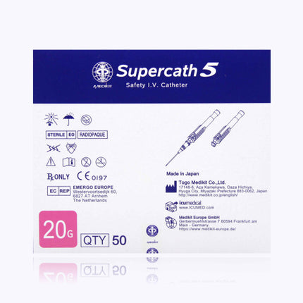 ICU Medical Canada Inc. Safety IV Cath Z5 20g 25mm 50 each/box SP120-20-25-WT