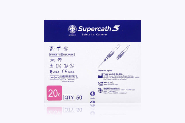 ICU Medical Canada Inc. Safety IV Cath Z5 20g 25mm 50 each/box SP120-20-25-WT