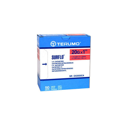 Terumo SURFLO® ETFE IV Catheter Pink 20GA x 1", 50 each/box, SR-OX2025CA / SROX2025CA