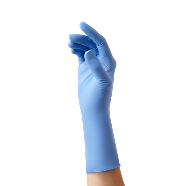 Medline SensiCare® Powder-Free Nitrile Exam Glove, Extended Cuff, 11.4" (29 cm), Blue