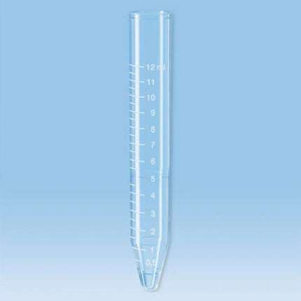 TUBE CENTRIFUGE 12ml CONICAL BASE PS NO CAP N/S CA/1000 57.462.300