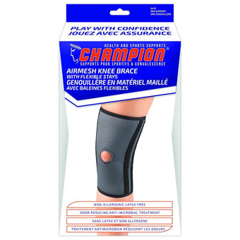 compare product Airway Champion Airmesh Knee Support With Stabilizer Pad, Large, 1 Each, 0472-L