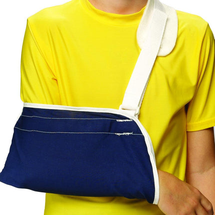 Airway Kids Line Minimum Arm Sling Cradle - style W/ Thumb Loop Youth (7 - 10") Navy Neoprene Reversible, 1 Each, 0320NV - Y - A Medi Supplies
