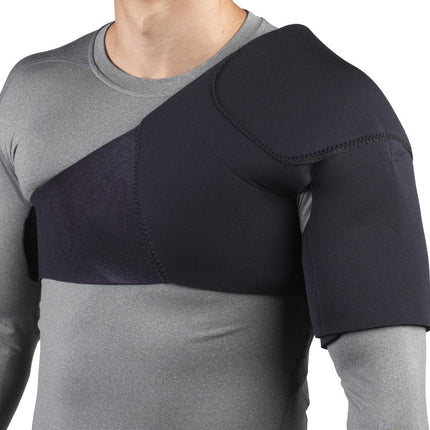 Airway Neoprene Minimum Shoulder Support W/gel Pack Pocket L (51" - 60") Black Latex - free, 1 Each, 0327 - L - A Medi Supplies