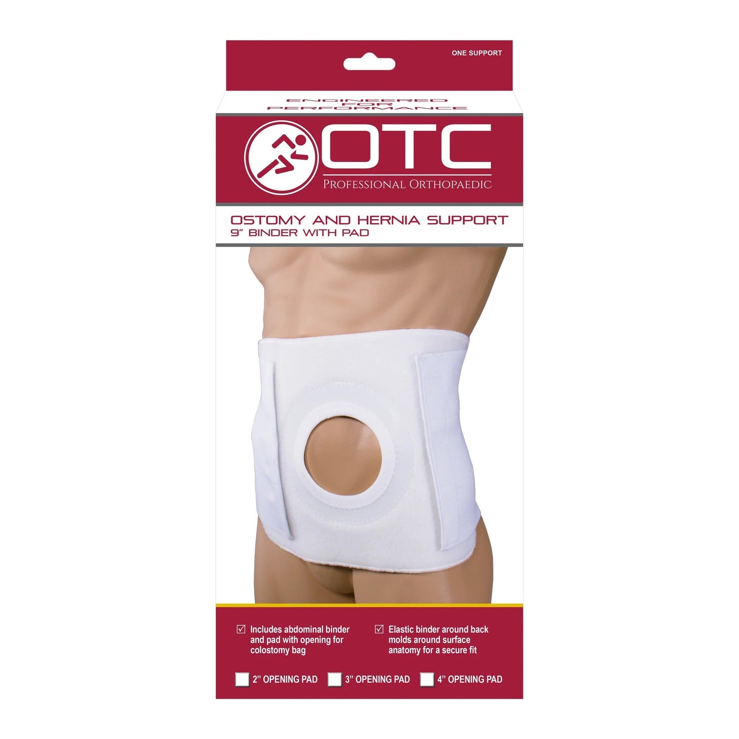 Airway Ostomy Binder 9"" W/ Pad, 3"" Opening, White Medium, 1 Each, 2523/9 - M - A Medi Supplies