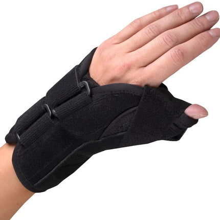 Airway Otc Maximum Wrist - Thumb Splint 6" Left Black XS (4 1/2 - 5 1/2") Removable Palmar Splint Latex - Free, 1 Each, 2386/L - XS - A Medi Supplies