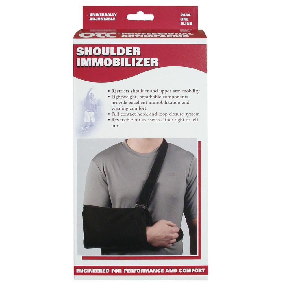 Airway OTC Medium Lightweight Shoulder Immobilizer W/ Removable Webbing S (7x13") Black, 1 Each, 2464S - A Medi Supplies