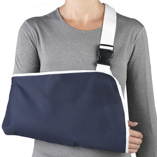 Airway OTC Minimum Cradle Arm Sling W/ Thumb Loop Adult Hook & Buckle Strap Navy Universal, 1 Each, 2460 - A Medi Supplies