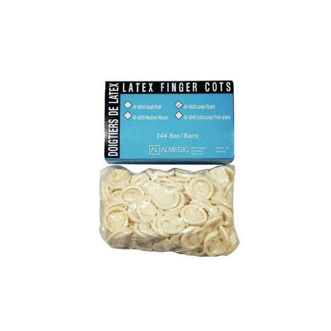 Almedic Finger Cot, Powdered, Latex, XL, 144 each/box, 40 - 8040 - A Medi Supplies