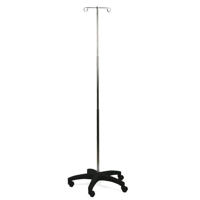 Medline Aluminum Foldable 5-Leg IV Pole, 2 Hooks,  1 Each, MDS129CS