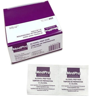 compare product AMG Medical MedPro® Alcohol Prep Pads, 70% (v/v) Isopropanol (2-propanol), 200 each/box, 006-065