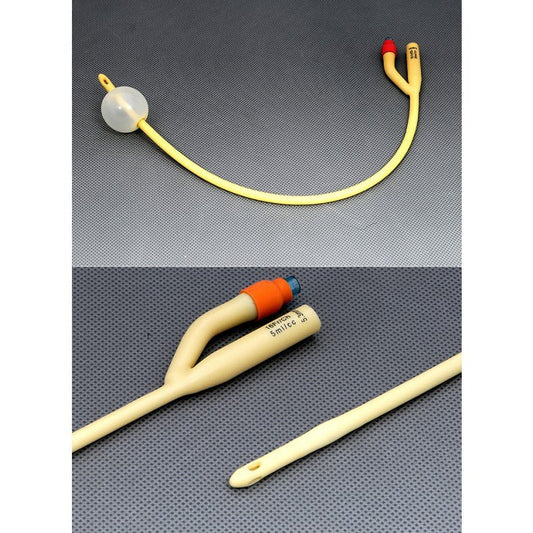 Amsino AMSure® Foley Catheter, Silicone - Coated Latex, 2 - Way, 30cc, Straight Tip, 16Fr, 10 each/box, AS42016 - A Medi Supplies