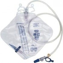 Amsino Urinary Drainage Bag 2000cc/2000mL, T - Tap drain port, 20 each/case, AS332 - A Medi Supplies