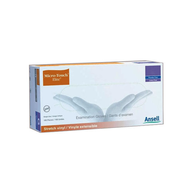 Ansell Micro-touch Elite Examination Glove, Polyvinyl Chloride, Cream 100 each/box, 10 box/case 3091