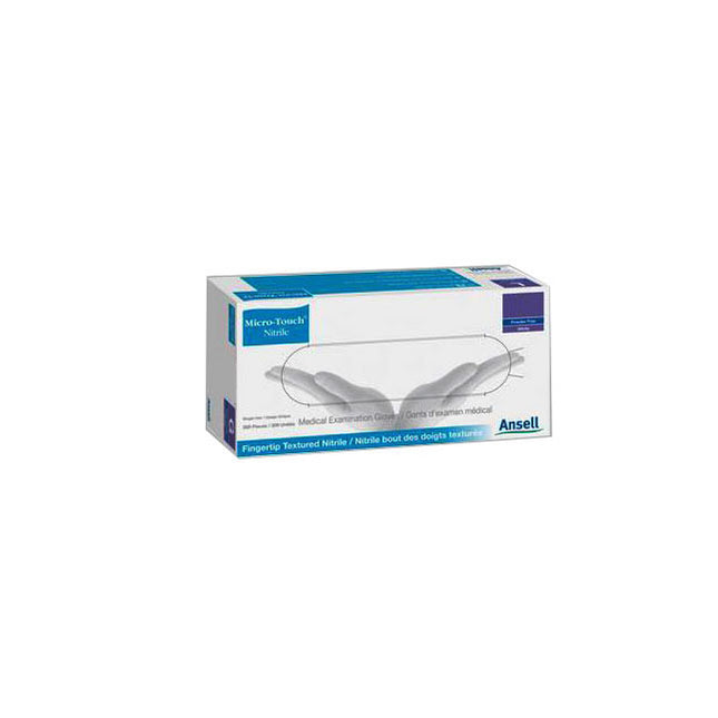 Ansell Micro-touch Examination Glove, Nitrile, Textured, Blue 100 each/box, 10 box/case 4000