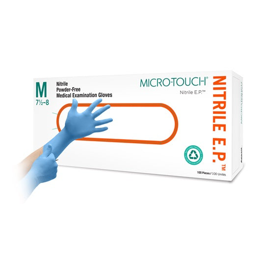Ansell Micro-touch Nitrile E.p. Exam Glove With Extended Cuff 100 each/box, 10 box/case 6034050