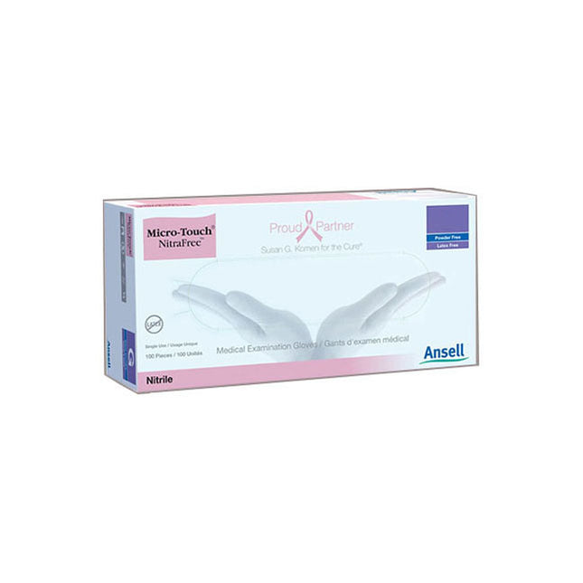 Ansell Micro-touch Nitrafree Examination Glove, Nitrile, Pink 100 each/box, 10 box/case 6034510