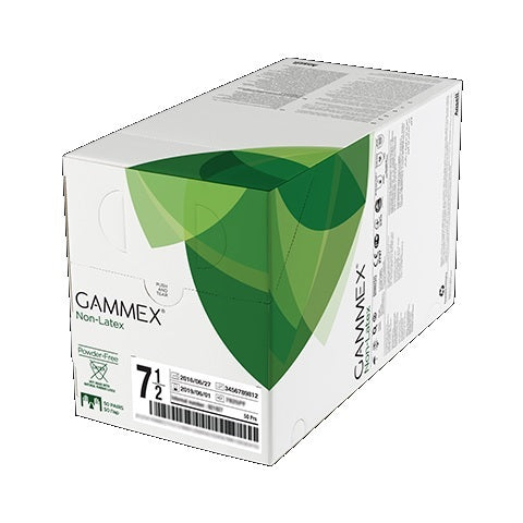 Ansell GAMMEX® Non-Latex Surgical Glove, Synthetic Neoprene, Green 50 pair/box, 4 box/case 851155