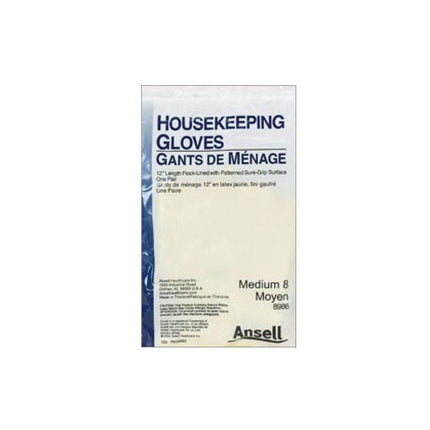 Ansell Housekeeping Glove, Yellow, 12", Small, 12 pair/bag, 89840S - A Medi Supplies